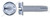 #10-24 X 1" Thread-Cutting Screws, Type "1", Hex Slotted Indented Washer Head, Steel, Zinc Plated and Baked