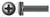 #10-32 X 1/2" SEMS Internal Tooth Washer Machine Screws, Pan Phillips Drive, Steel, Black Zinc