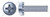 #10-24 X 1-1/2" SEMS External Tooth Washer Machine Screws, Pan Phillips Drive, Steel, Zinc Plated