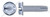 1/4"-20 X 2" Thread-Cutting Screws, Type "1", Hex Slotted Indented Washer Head, Steel, Zinc Plated and Baked
