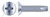 #10-24 X 1" Thread-Cutting Screws, Type "23", Flat Undercut Phillips Drive, Steel, Zinc Plated and Baked
