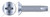 #10-24 X 3/4" Thread-Cutting Screws, Type "23", Flat Undercut Phillips Drive, Steel, Zinc Plated and Baked