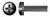 #10-32 X 5/8" SEMS Internal Tooth Washer Machine Screws, Pan Phillips Drive, Steel, Black Oxide