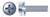 #10-24 X 3/8" SEMS Split Lock Washer Machine Screws, Pan Phillips Drive, Steel, Zinc Plated and Baked