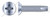 #12-24 X 1" Thread-Cutting Screws, Type "23", Flat Undercut Phillips Drive, Steel, Zinc Plated and Baked