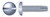 #6-32 X 3/8" Thread-Cutting Screws, Type "1", Pan Slot Drive, Steel, Zinc Plated