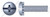 #10-24 X 3/8" SEMS External Tooth Washer Machine Screws, Pan Head Phillips/Slot Combo Drive, Steel, Zinc Plated and Baked