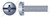 #6-32 X 1/4" SEMS External Tooth Washer Machine Screws, Pan Head Phillips/Slot Combo Drive, Steel, Zinc Plated and Baked