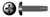 #6-32 X 1/4" Thread-Cutting Screws, Type "1", Pan Phillips Drive, Steel, Black Oxide