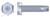 #10-24 X 1/2" Thread-Cutting Screws, Type "23", Indented Hex Head, Steel, Zinc Plated and Baked