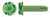 #8-32 X 3/8" Grounding Screws, Thread-Cutting Screws, Type "1", Hex Indented Washer Head, Steel, Green Zinc and Baked