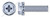 #8-32 X 3/4" SEMS External Tooth Washer Machine Screws, Hex Indented Washer Phillips Drive, Steel, Zinc Plated and Baked