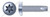 #10-32 X 3/8" Thread-Cutting Screws, Type "23", Pan 6Lobe Torx(r) Drive, Steel, Zinc Plated and Baked