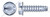 #12 X 3/4" Thread-Cutting Screws, Type "25", Hex Slotted Indented Washer Head, Steel, Zinc Plated and Baked