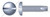 #10-32 X 1/2" Thread-Cutting Screws, Type "23", Pan Slot Drive, Steel, Zinc Plated