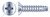 #6 X 5/16" Thread-Cutting Screws, Type "25", Flat Undercut Phillips Drive, Steel, Zinc Plated