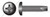 #10-24 X 3/4" Thread-Cutting Screws, Type "23", Pan Phillips Drive, Steel, Black Zinc and Baked