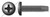 #10-24 X 3/8" Thread-Cutting Screws, Type "23", Pan Phillips Drive, Steel, Black Zinc and Baked