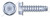 1/4"-14 X 1-1/2" Thread-Cutting Screws, Type "25", Hex Indented Washer Head, Steel, Zinc Plated