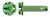 #8-32 X 3/8" Grounding Screws, Thread-Cutting Screws, Type "23", Hex Slotted Indented Washer Head, Steel, Green Zinc
