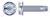 #10-24 X 1/2" Thread-Cutting Screws, Type "23", Hex Slotted Indented Washer Head, Steel, Zinc Plated