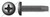 #8-32 X 5/16" Thread-Cutting Screws, Type "23", Pan Phillips Drive, Steel, Black Zinc and Baked