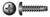 #10 X 1" Thread-Cutting Screws, Type "25", Pan Phillips Drive, Steel, Black Zinc and Baked