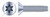#6-32 X 3/8" Thread-Cutting Screws, Type "F", Flat Head 6Lobe Torx(r) Drive, Steel, Zinc Plated and Baked