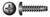 #4 X 1/4" Thread-Cutting Screws, Type "25", Pan Phillips Drive, Steel, Black Zinc and Baked