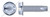 3/8"-16 X 3" Thread-Cutting Screws, Type "23", Hex Slotted Indented Washer Head, Steel, Zinc Plated