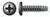 #8 X 1-1/2" Thread-Cutting Screws, Type "25", Pan Phillips Drive, Steel, Black Zinc and Baked