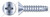 1/4" X 1-1/4" Thread-Cutting Screws, Type "25", Flat Head Phillips Drive, Steel, Zinc Plated and Baked
