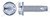 1/4"-20 X 3/4" Thread-Cutting Screws, Type "23", Hex Slotted Indented Washer Head, Locking Serrations, Steel, Zinc Plated and Baked