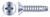 #4 X 1/2" Thread-Cutting Screws, Type "25", Flat Head Phillips Drive, Steel, Zinc Plated and Baked
