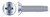 #12-24 X 1" Thread-Cutting Screws, Type "F", Flat Undercut Phillips Drive, Steel, Zinc Plated