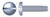 #4-40 X 1" Thread-Cutting Screws, Type "F", Pan Slot Drive, Steel, Zinc Plated
