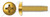 #8-32 X 5/16" Thread-Cutting Screws, Type "F", Pan Phillips Drive, Steel, Yellow Zinc and Baked