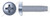 #10-24 X 1" Thread-Cutting Screws, Type "F", Pan Phillips Drive, Steel, Zinc Plated and Baked