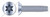 #10-24 X 1/2" Thread-Cutting Screws, Type "F", Flat Undercut 6Lobe Torx(r) Drive, Steel, Zinc Plated and Baked