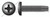 #6-32 X 3/8" Thread-Cutting Screws, Type "F", Pan Phillips Drive, Steel, Black Zinc and Baked