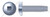 #10-24 X 1/2" Thread-Cutting Screws, Type "F", Pan Square Drive, Steel, Zinc Plated and Baked