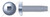 #10-24 X 3/8" Thread-Cutting Screws, Type "F", Pan Square Drive, Steel, Zinc Plated and Baked