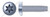 5/16"-18 X 1-1/4" Thread-Cutting Screws, Type "F", Pan 6Lobe Torx(r) Drive, Steel, Zinc Plated and Baked