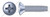 #6-32 X 1/2" Thread-Cutting Screws, Type "F", Oval Phillips Drive, Steel, Zinc Plated