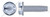 #8-32 X 3/8" Thread-Cutting Screws, Type "F", Hex Slotted Indented Washer Head, Locking Serrations, Steel, Zinc Plated and Baked