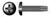 #10-32 X 3/8" Thread-Cutting Screws, Type "F", Pan Phillips Drive, Steel, Black Oxide