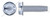 #4-40 X 3/8" Thread-Cutting Screws, Type "F", Hex Slotted Indented Washer Head, Steel, Zinc Plated and Baked