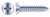 #6 X 3/4" Self-Tapping Sheet Metal Screws, Type "AB", Flat Phillips Drive, Steel, Zinc Plated and Baked
