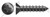 #8 X 3/4" Self-Tapping Sheet Metal Screws, Type "A", Flat Phillips Drive, Steel, Black Zinc and Baked