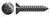 #8 X 1/2" Self-Tapping Sheet Metal Screws, Type "AB", Flat Phillips Drive, Steel, Black Zinc and Baked